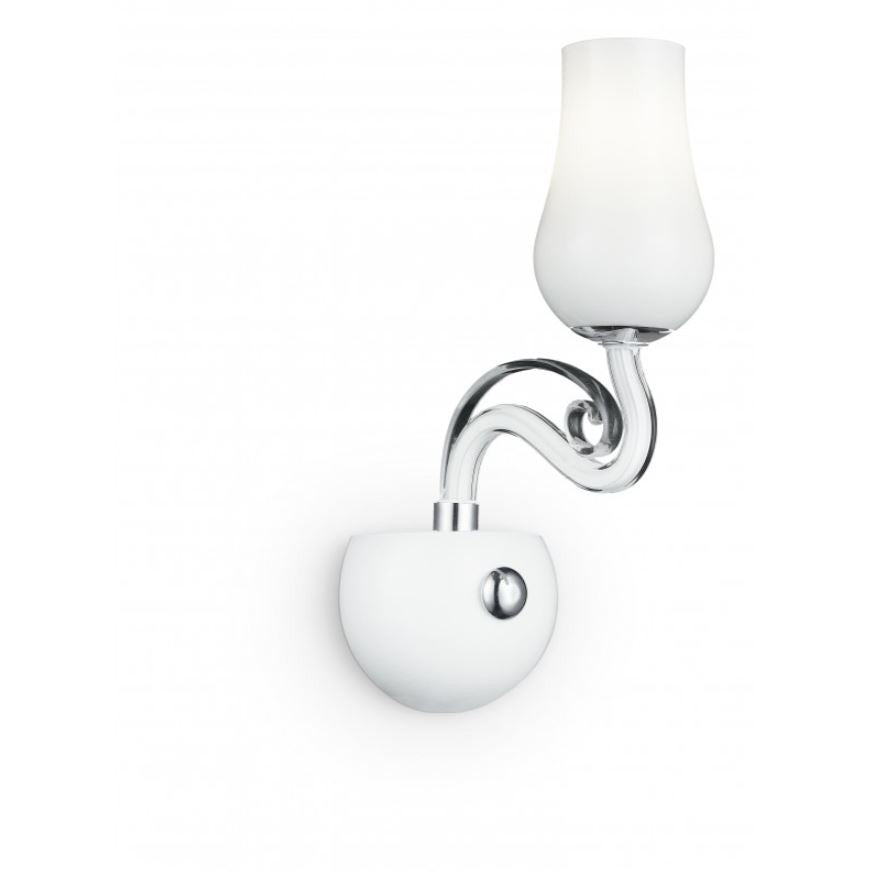 Applique vetro soffiato bianco pastorale trasparente rifiniture cromo 1XE14 non incl. ANGEL Applique vetro soffiato bianco pastorale trasparente rifiniture cromo 1XE14 non incl. ANGEL
